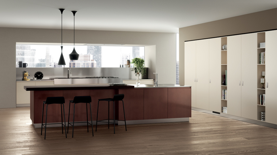 Photo Scavolini Motus kitchen corner with island