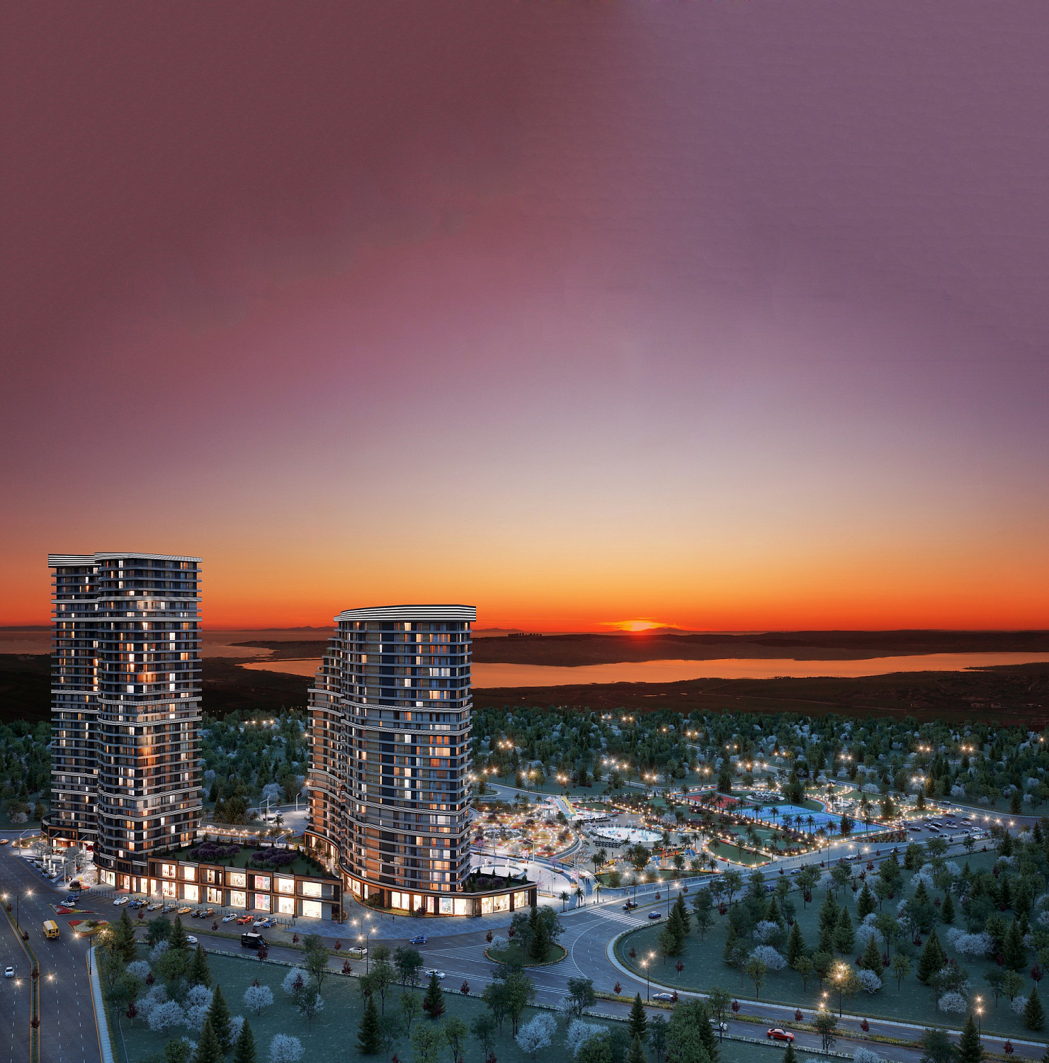 Multifunctional residential complex with golf course