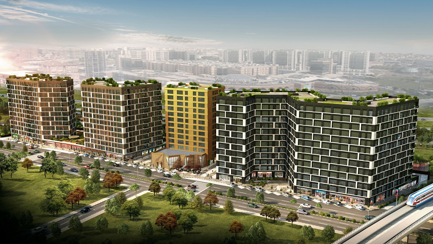 Modern residential complex near the main highways