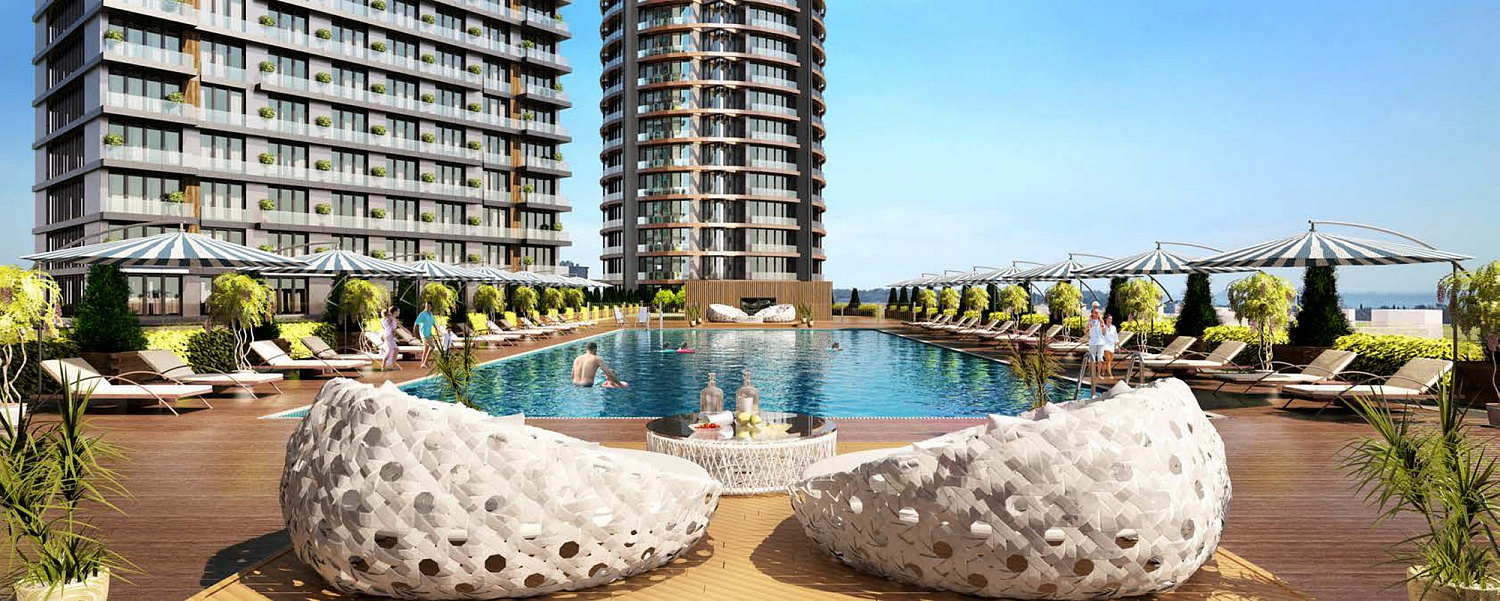 Modern complex for living in the style of a metropolis