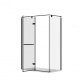 Photo Roca Acropolis door left with side panel 140x80 ZRU9307887 matte black, glass transparent