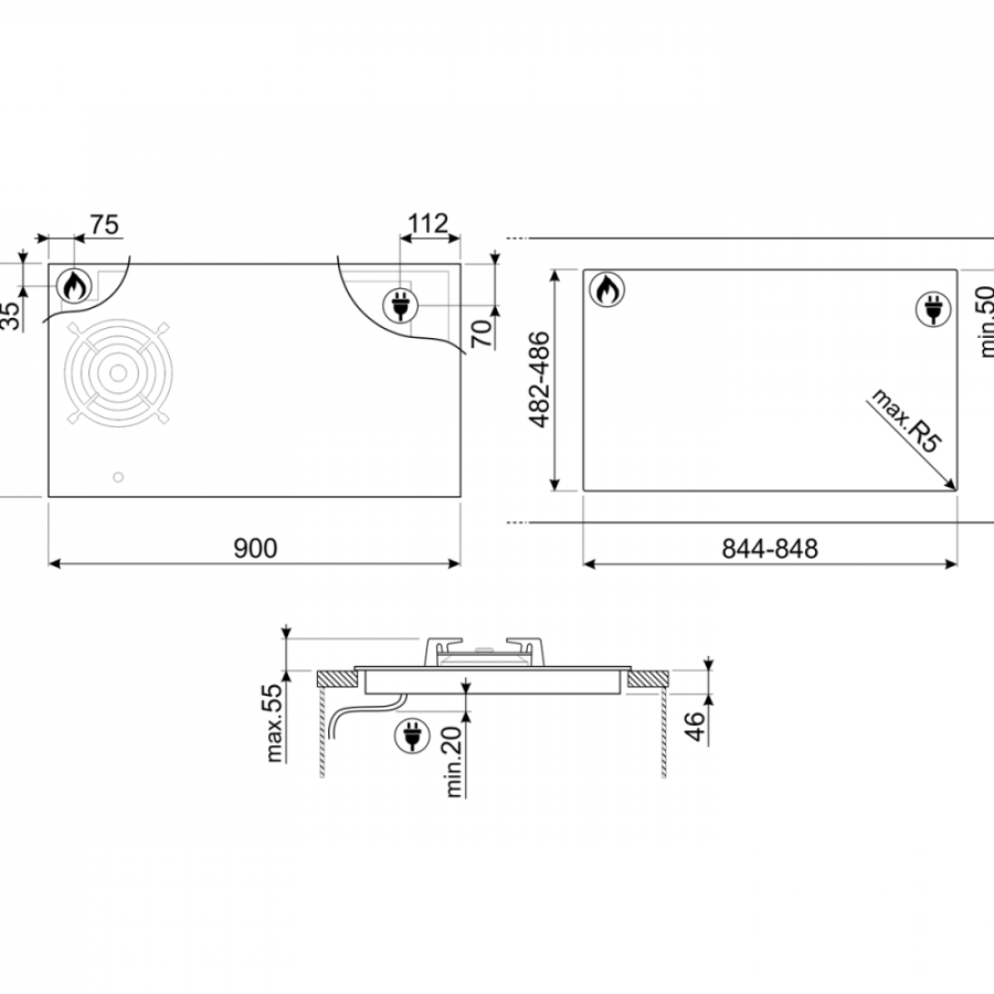 Photo Smeg PM6912WLDR hob