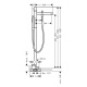 Photo Floor bath mixer Axor Uno 45416340 with shower set grinded black chrome