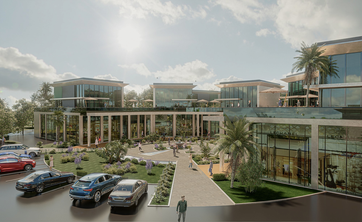 Modern complex with swimming pools and sports infrastructure