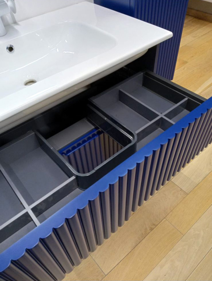 Photo Orka Moonlight sink cabinet 90 5001498 blue matte/white