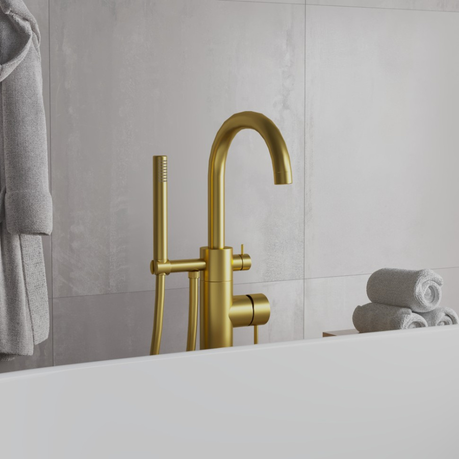 Photo Bath mixer Paini Cox 78PJ136LM gold matte