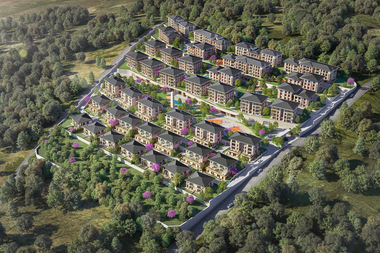 Modern residential quarter with extensive infrastructure