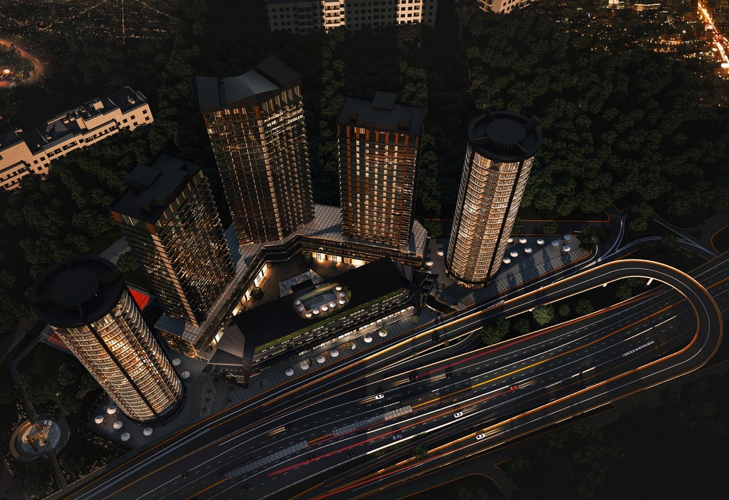 Modern complex for living in the style of a metropolis