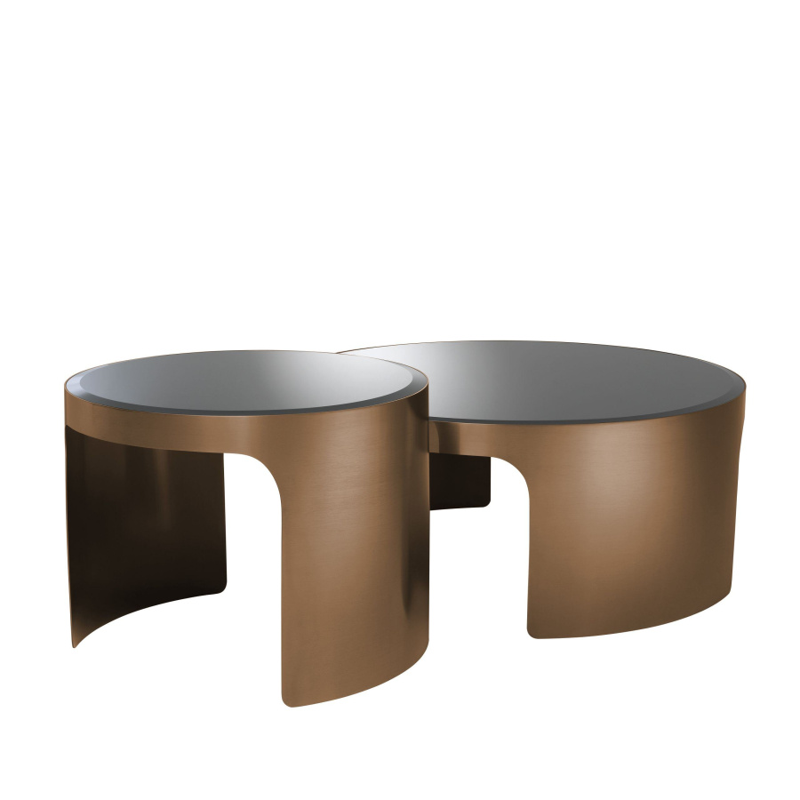 Photo Set of two Piemonte coffee tables (cast copper)