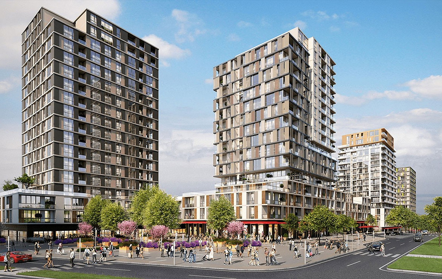 Modern residential quarter with developed infrastructure