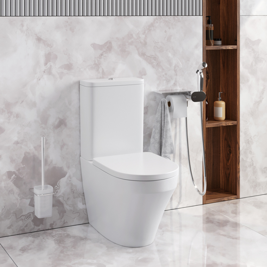 Photo AM.PM Inspire V2.0 CK50C1704W toilet with hygienic shower and accessories