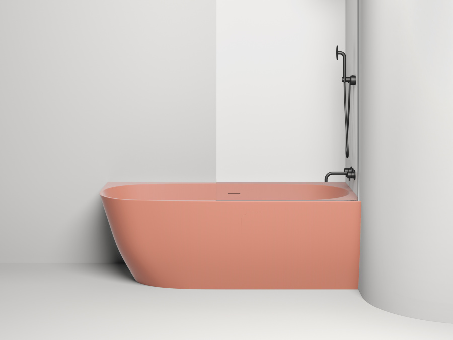 Photo Bath of artificial stone Salini Sofia Corner Right 170x85 102514GF painting by RAL completely