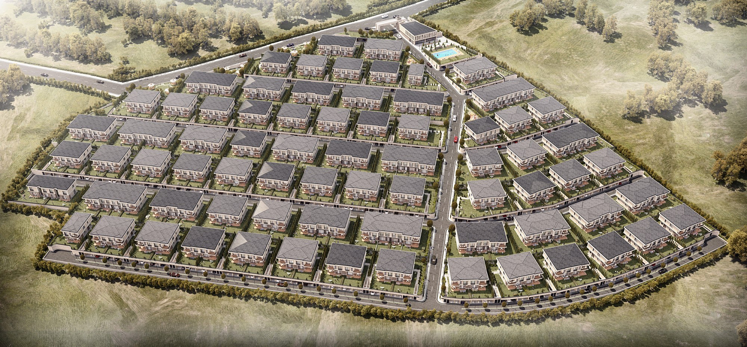 Private complex of villas with their own gardens