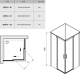 Photo Shower corner Ravak Matrix MSRV4-100/100 1WVAAC00Z1 brilliant + Transparent