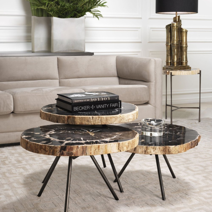 Photo Set of three coffee tables De Soto (dark brown)