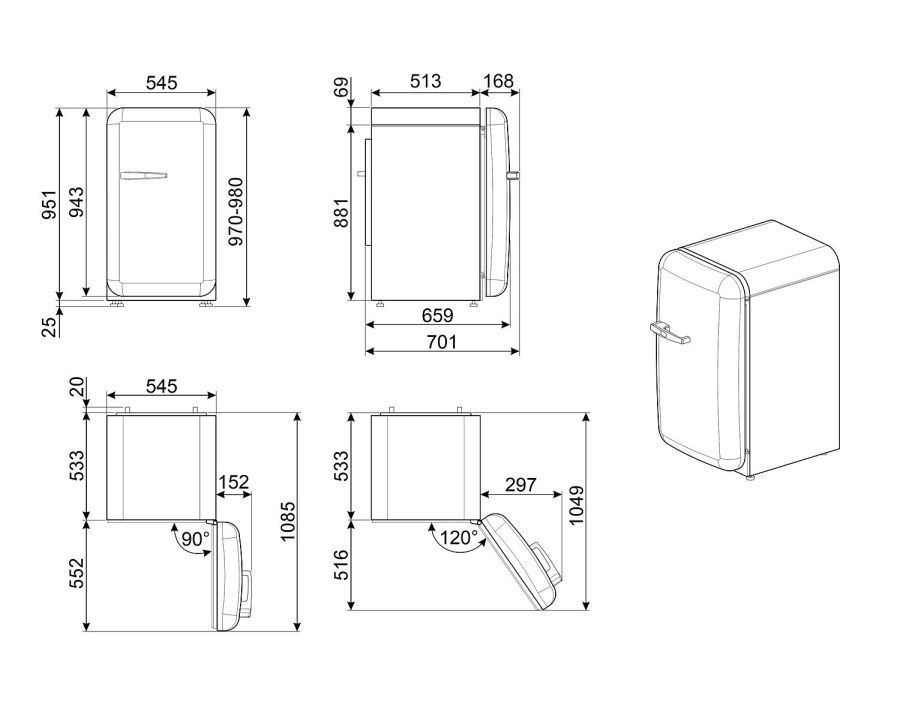 Photo Refrigerator Smeg FAB10RWH5