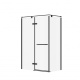 Photo Roca Acropolis door left with side panel 140x80 ZRU9307887 matte black, glass transparent