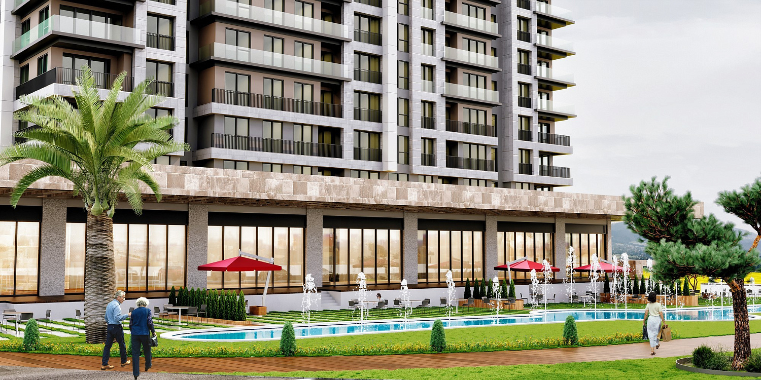 Comfortable residential complex of a family concept next to the sea and marina