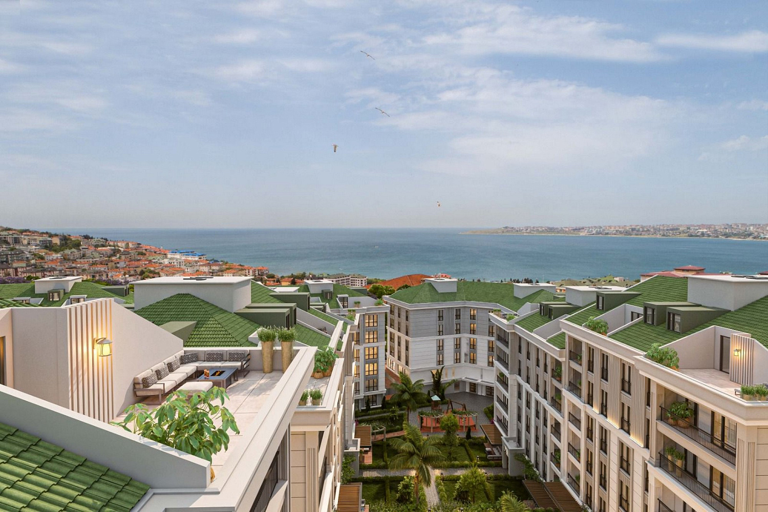 Modern apartments with a panorama of the sea and natural expanses
