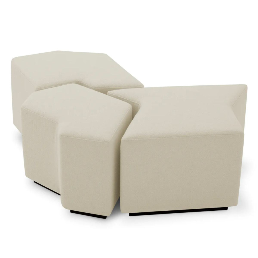 Photo A set of three ottomans Filbert