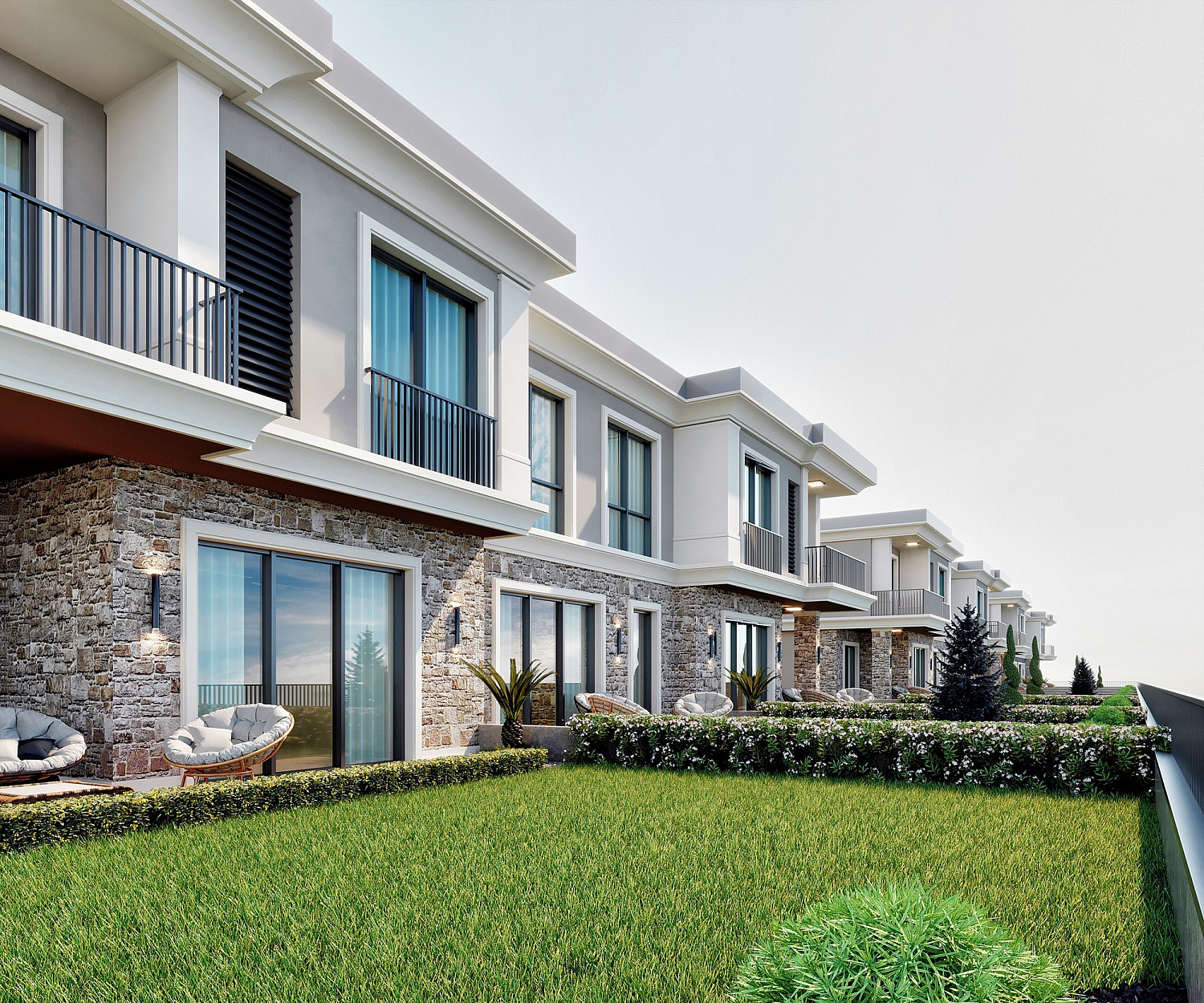 Private complex of villas with their own gardens