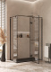 Photo Roca Acropolis door right with side panel 140x80 ZRU9307905 matte black, glass transparent