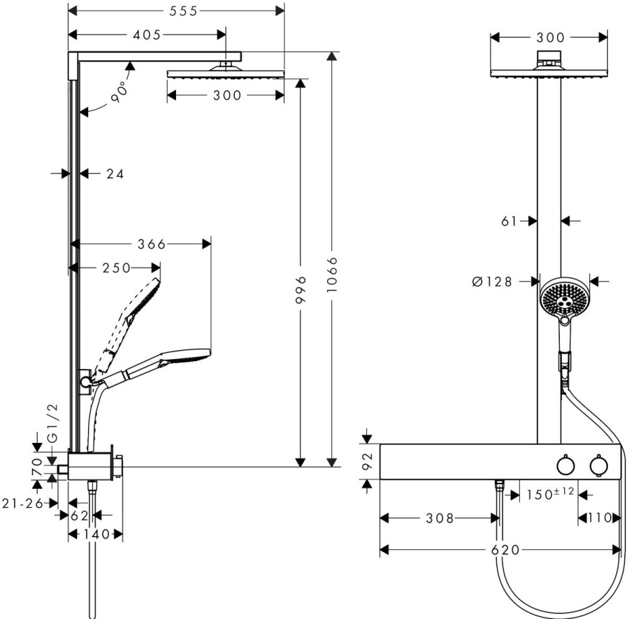 Photo Shower stand hansgrohe Raindance 27363000