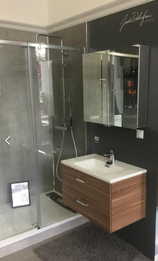 Photo Bathroom under the sink 80 cm Jacob Delafon Vox EB2078-R1-G1C white shiny lacquer