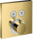 Photo Shower mixer with thermostat hansgrohe ShowerSelect 15763990 gold