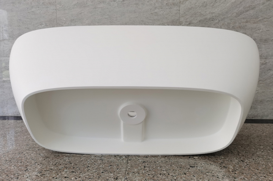 Photo Bath of artificial stone Abber Stein 165x70 AS9632 white matte