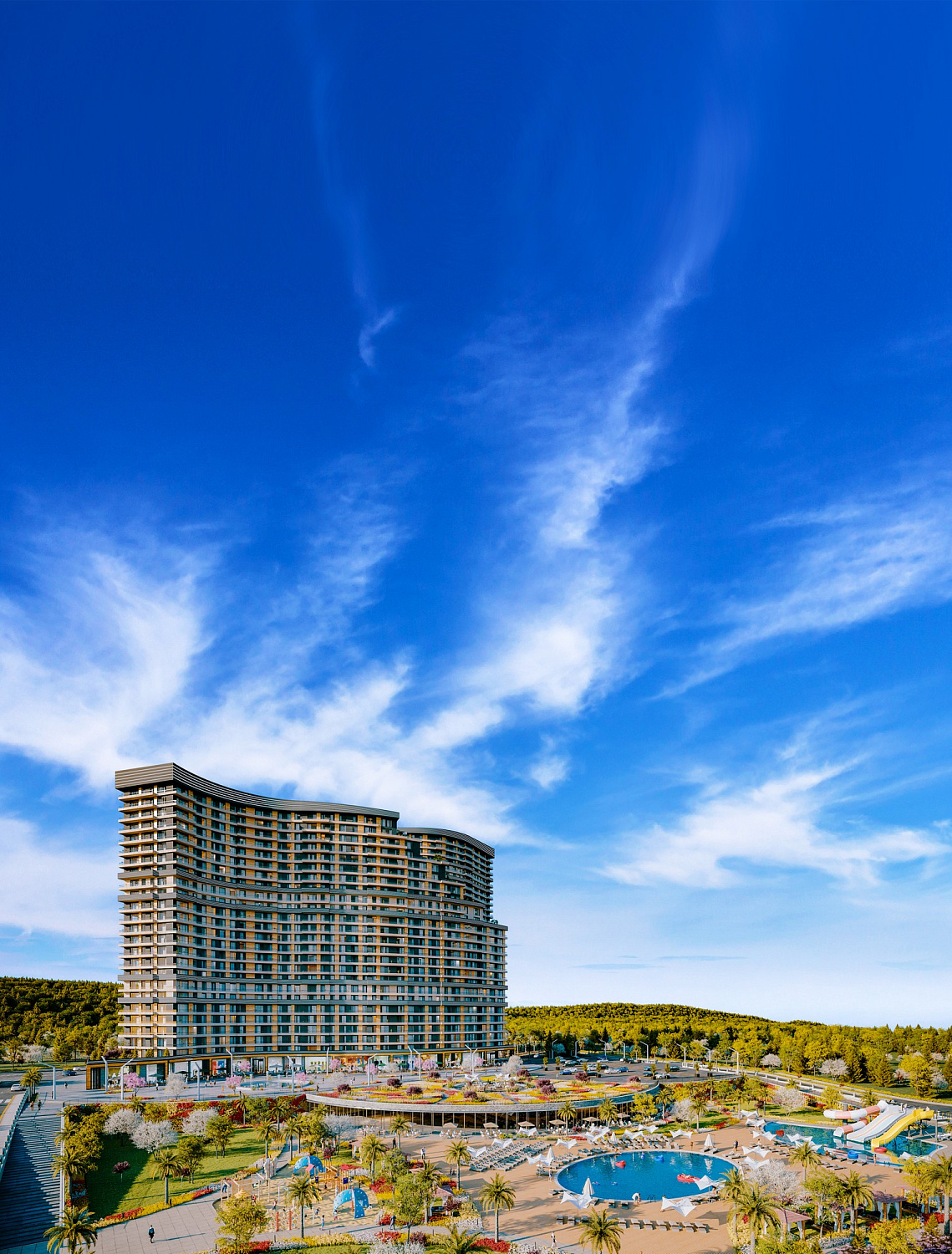 Multifunctional residential complex with golf course