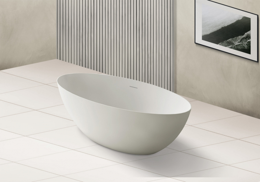 Photo Bath of artificial stone Abber Stein 180x85 AS9625-1.8 white matte