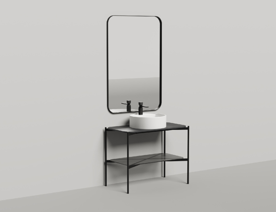 Photo Console with mirror Salini Grazia 80 27G108 black / RAL