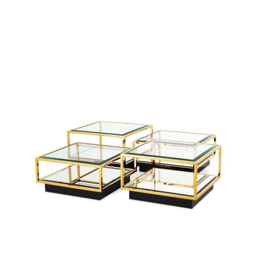 Photo A set of four Tortona coffee tables (golden finish)