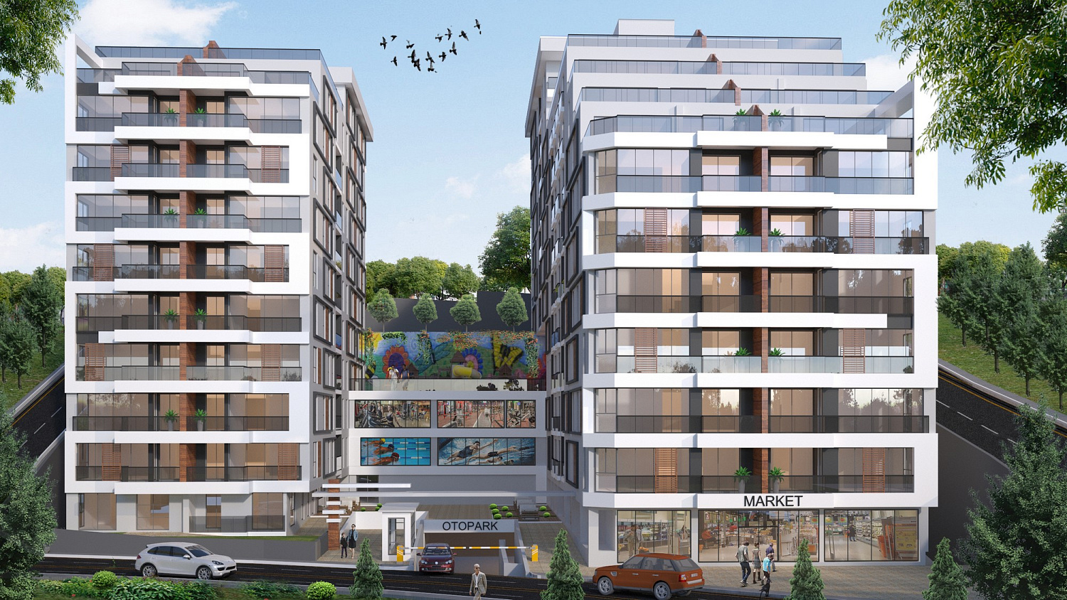Residential project with panoramic views and green areas