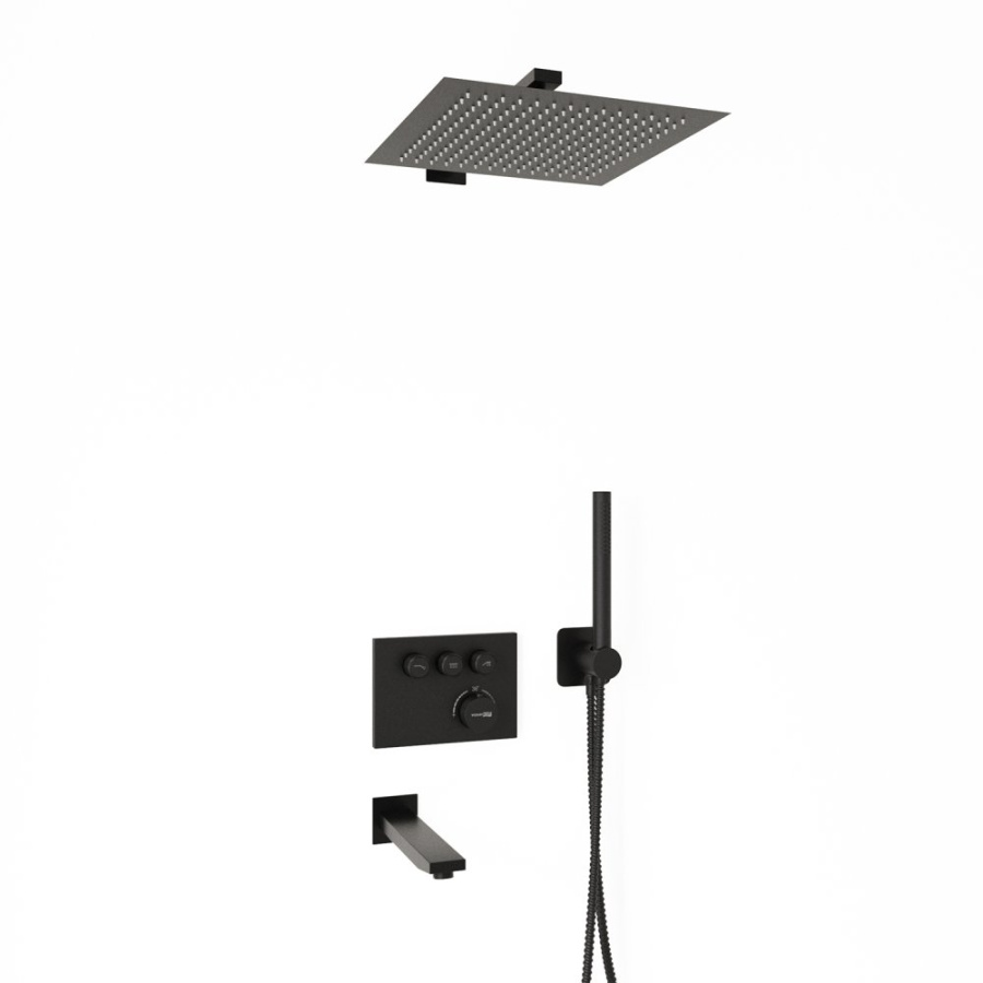 Photo WasserKRAFT Elbe A7458.219.162.302.240.217.220 Thermo with black matte thermostat
