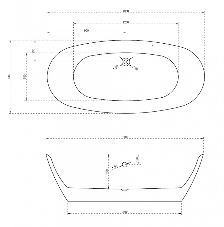 Photo Acrylic Bath Abber 180x84 AB9205