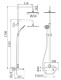 Photo shower column with bath mixer CEZARES CZR-B-CVD-BIO