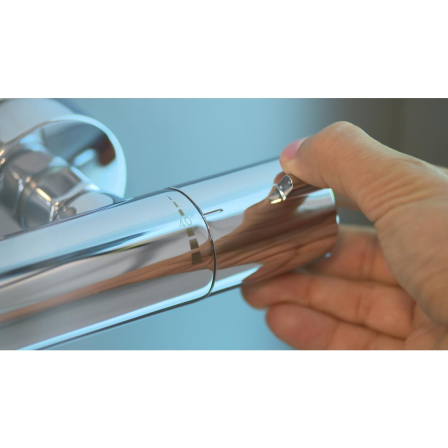 Photo shower column hansgrohe Crometta S 240 1jet Showerpipe EcoSmart 27268000 with thermostat
