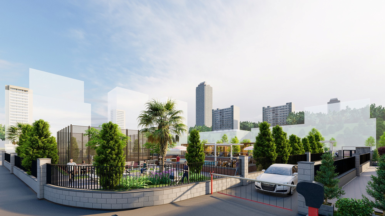 Modern residential complex with infrastructure