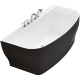Photo Acrylic bath BelBagno 165x78 BB74-NERO-W0 black and white, no overflow