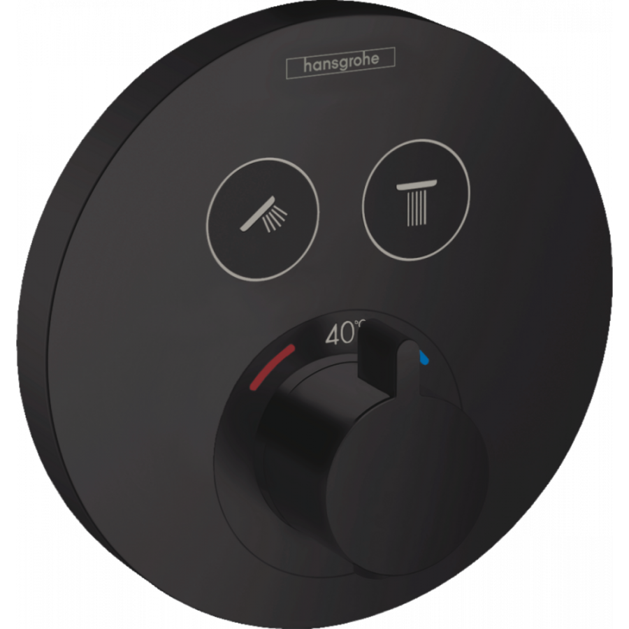 Photo Shower mixer with thermostat hansgrohe ShowerSelect S 15743670 for 2 consumers, CM, matte black
