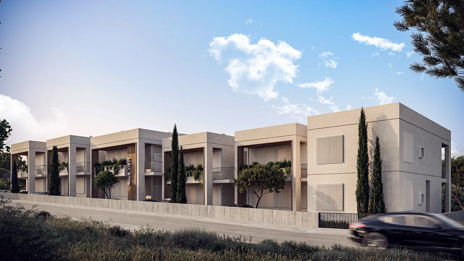 Blue View Residential Complex. With a view of azure.
