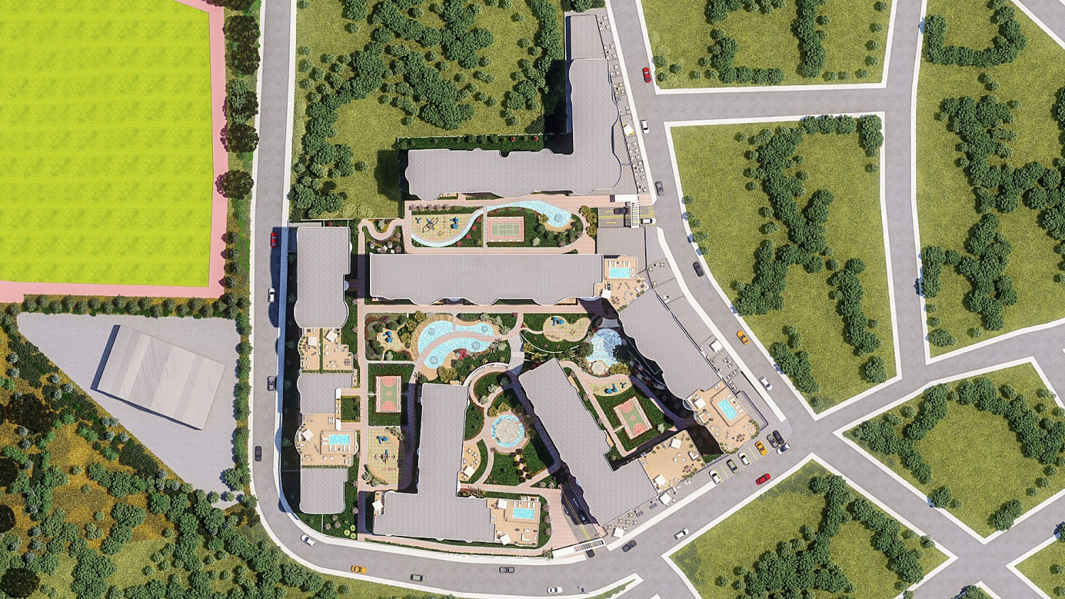 Family residential complex near the forest