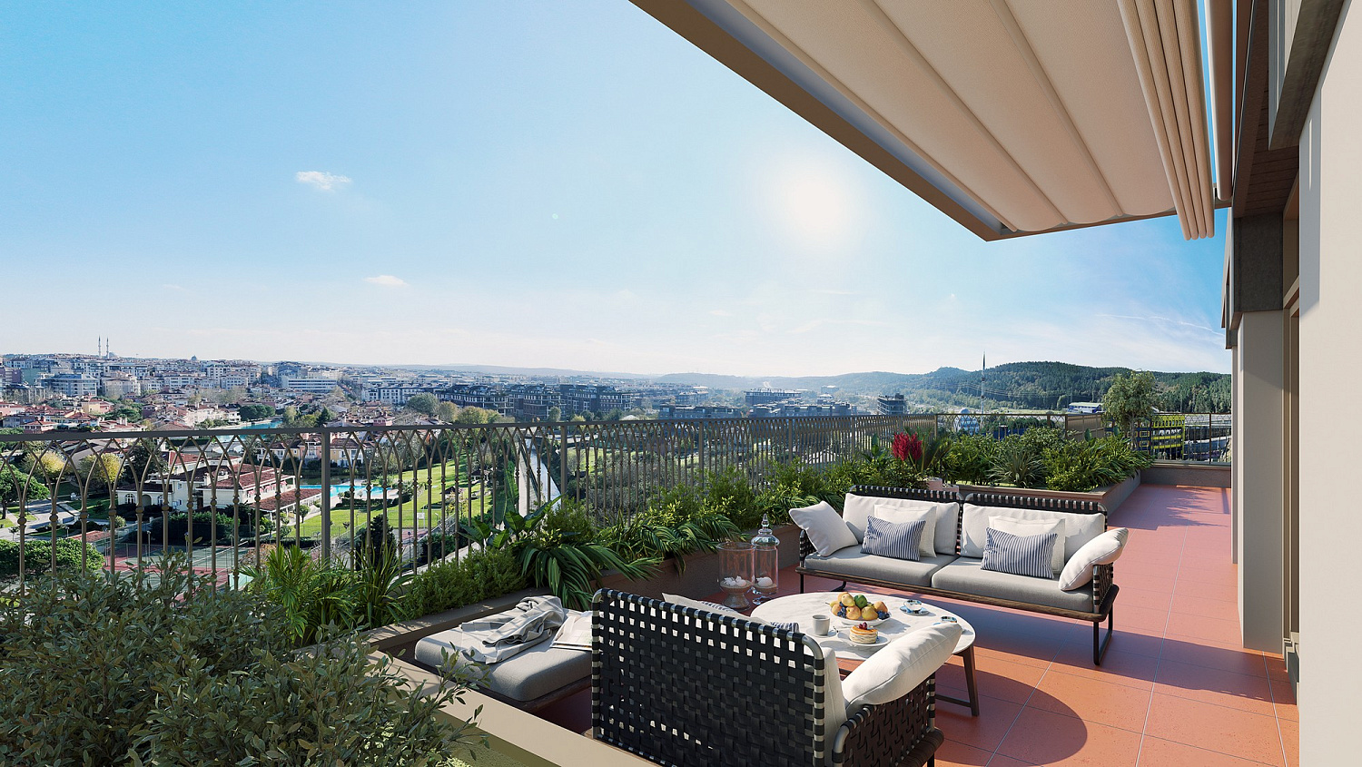 Modern residences with spacious balconies