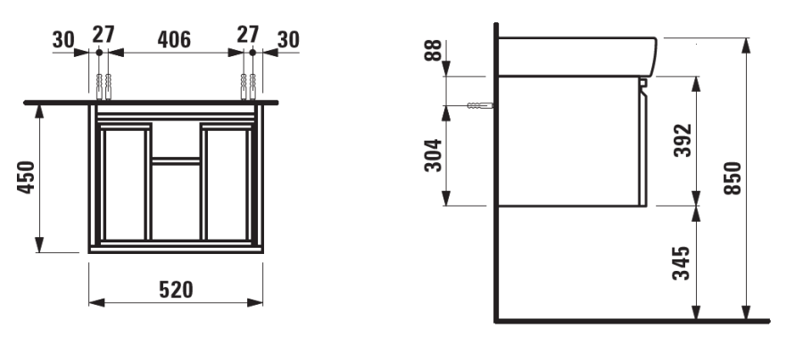 Photo Laufen PRO sink cabinet 4.8303.4.095.463.1 white