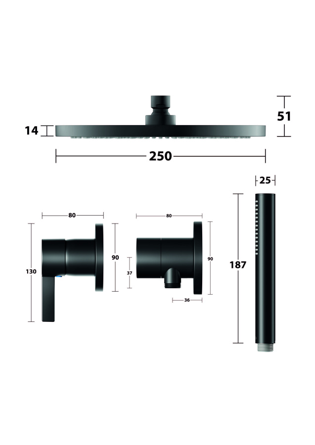 Photo Shower kit Keuco IXMO 59603370001 black matte