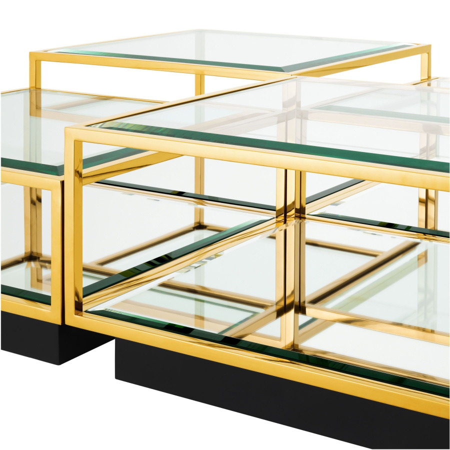 Photo A set of four Tortona coffee tables (golden finish)