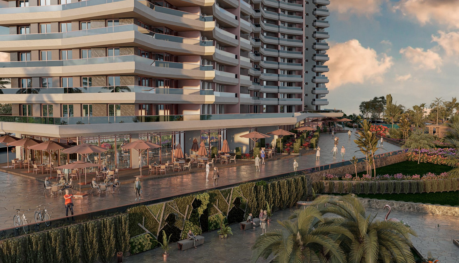 Modern complex with swimming pools and sports infrastructure