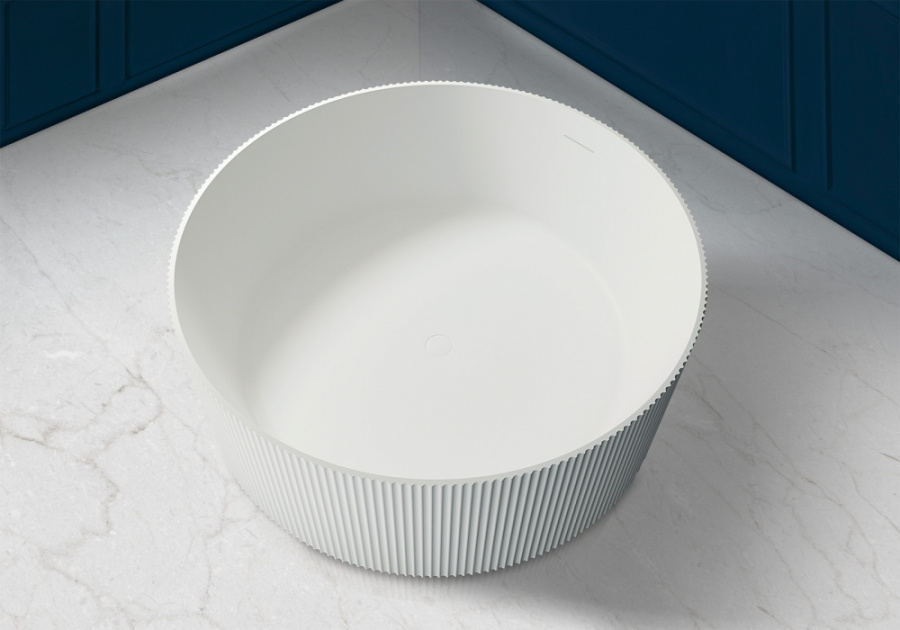 Photo Bath of artificial stone Abber Stein 150x150 AS9679 white matte